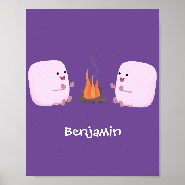 Póster Malvaviscos rosados por personalizado de bomberos  (Frente)