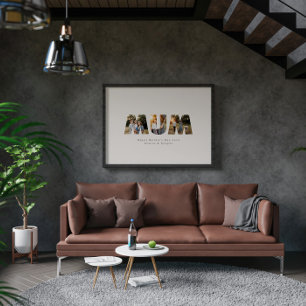 Póster Mamá 3 foto elegante moderno Día de la Madre crema