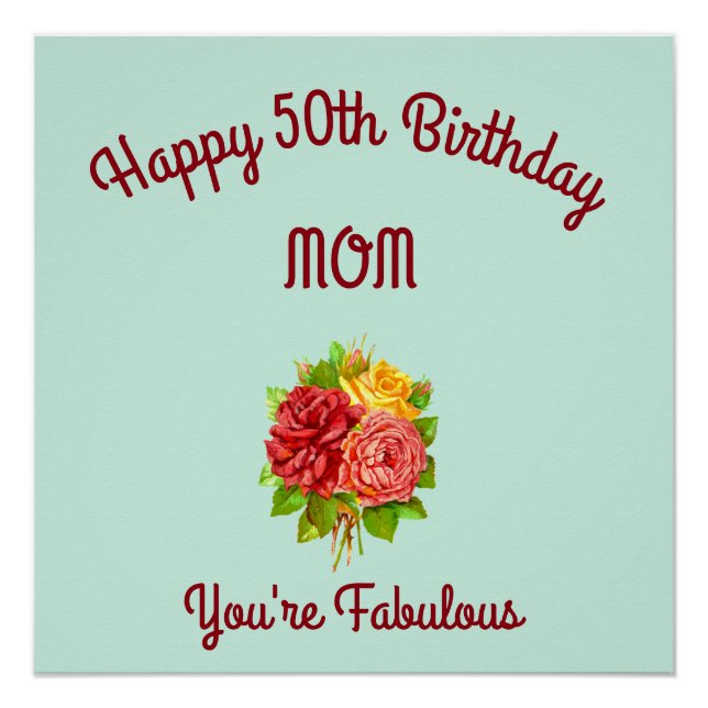 Póster Mamá 50° cumpleaños (Anverso)
