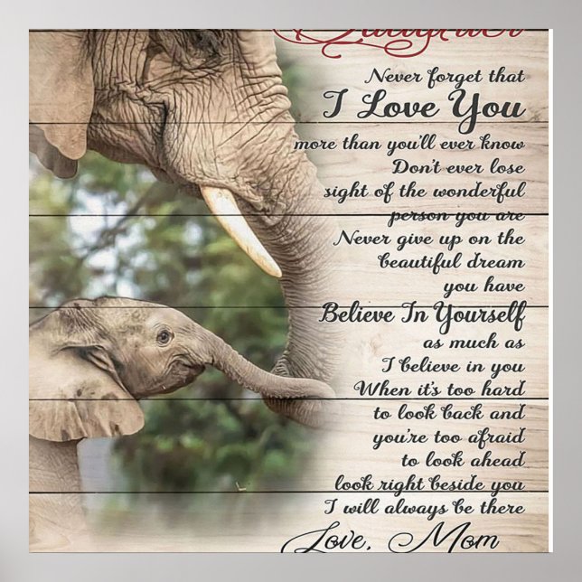 Póster Mamá A Mi Hija, Regalo De Cumpleaños Chica (Frente)