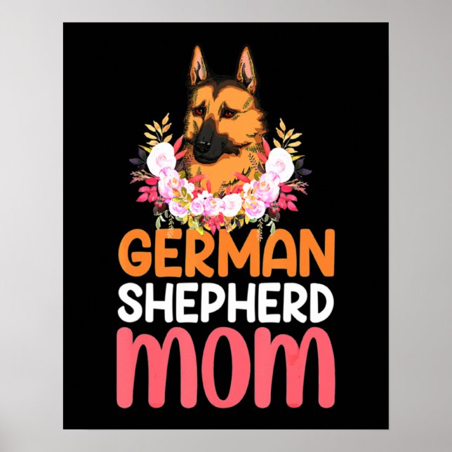 Póster Mamá alemana Shepard Shepherd Dog (Frente)