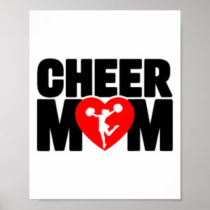 Póster Mamá animando a la escuadra de porristas chica mej