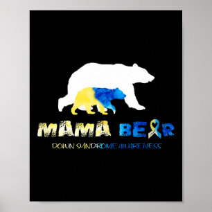 Póster Mama Bear Down Syndrome Awareness Survivs