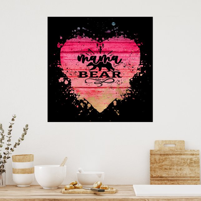 Póster Mama Bear Heart (Cocina)