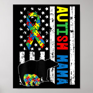 Póster Mama Bear Matanza Autismo Familiar Regalos De Sens