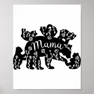 Póster Mama Bear Png JPG Pdf Files, Mama Baby Bear