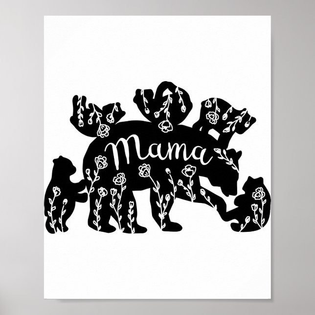 Póster Mama Bear Png JPG Pdf Files, Mama Baby Bear (Frente)