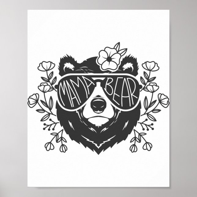Póster Mama Bear Png JPG Pdf Files, Mama Baby Bear (Frente)