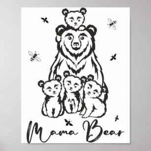 Póster Mama Bear Png JPG Pdf Files, Mama Baby Bear