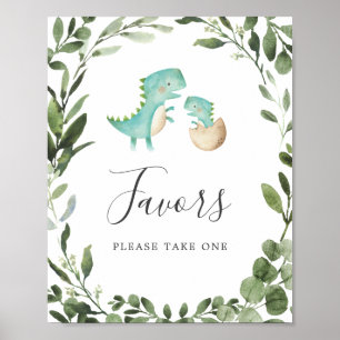 Póster Mamá bebé dinosaurio Baby Shower favorece el Rótul