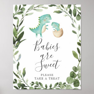 Póster Mamá bebé dinosaurios Baby Shower Los bebés son un