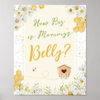Póster Mamá Belly adivina juego Bumblebee Baby Shower