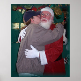 Póster mamá besando santa