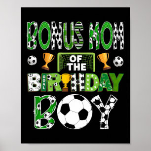 Póster Mamá Bono Del Jugador De Fútbol Del Chico Cumpleañ