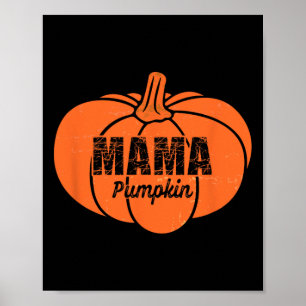 Póster Mama Calabaza Familiar de Halloween y Acción de Gr