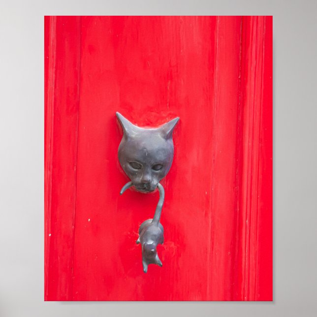 Póster 🐈 Mama Cat Knock, Knock! ❤️ (Frente)