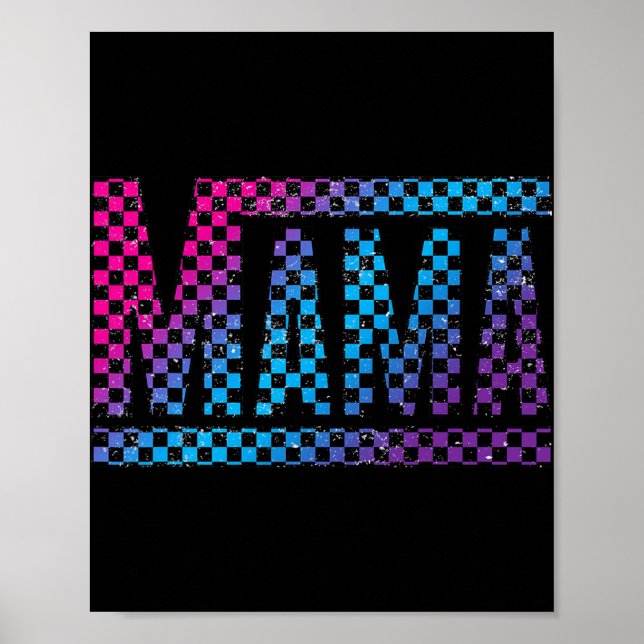 Póster Mama Checkered Mommy New Mom Happy Mothers Day Mom (Frente)