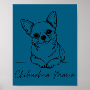 Póster Mamá Chihuahua Chihuahua de Pelo Corto Mamá Perro 
