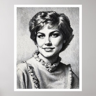 Póster Mamá como dibujo de boceto de computadora