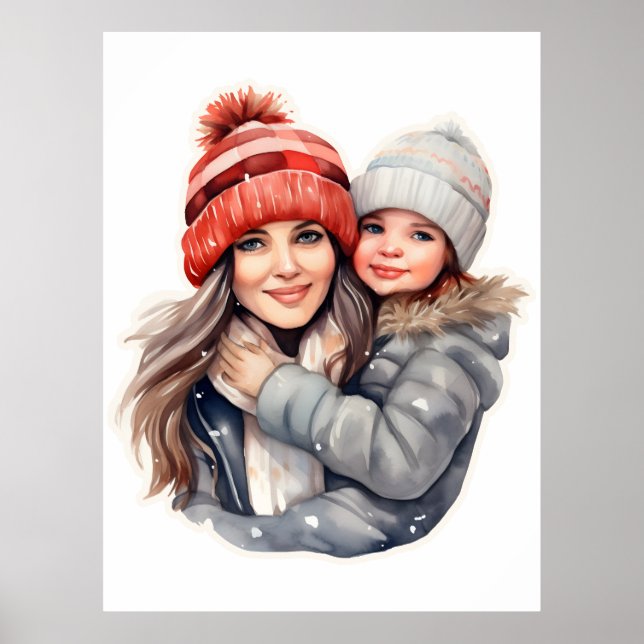 Póster Mamá con la moda de invierno de su hija (Frente)