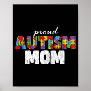 Póster Mamá Conciencia del Autismo Orgullosa Hija Hijo Au