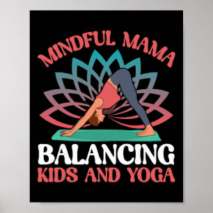 Póster Mama Consciente Lancing Niños Y Yoga Mamá