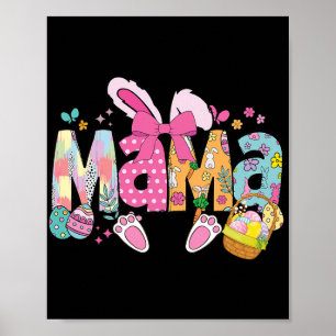 Póster Mama Coqueta Lazo Bunny Pascua Divertida Mamá Mami