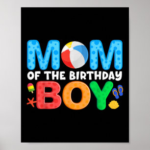 Póster Mamá Cumpleaños Niño Niños Piscina Temática de Bal