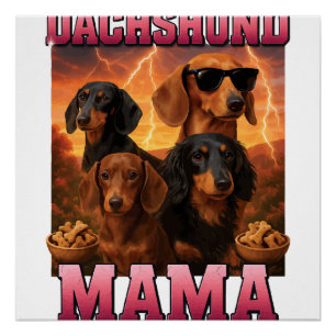 Póster Mamá Dachshund