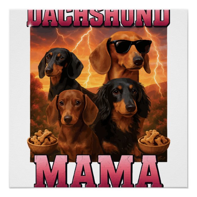 Póster Mamá Dachshund (Anverso)