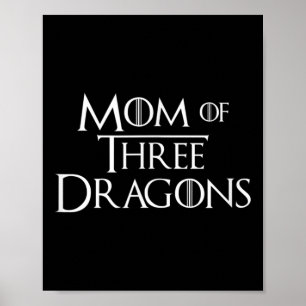 Póster Mamá De 3 Dragones Regalos Mujeres Día de la Madre