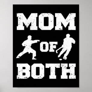 Póster Mamá De Ambos Divertidos Hockey Karate Mom