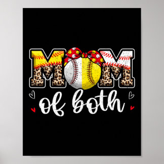 Póster Mamá De Ambos Leopard Game Day Baseball Softball M