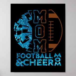 Póster Mamá de animadoras Cheer Footll de ambos moño deso