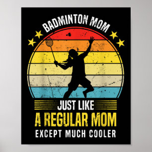 Póster Mamá de bádminton divertida frase de amante de bád