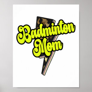 Póster Mamá de bádminton Leopardo Perno Trueno Deportes V