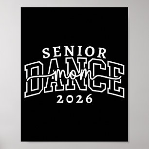 Póster Mamá de baile retro senior clase de 2026 bailarina