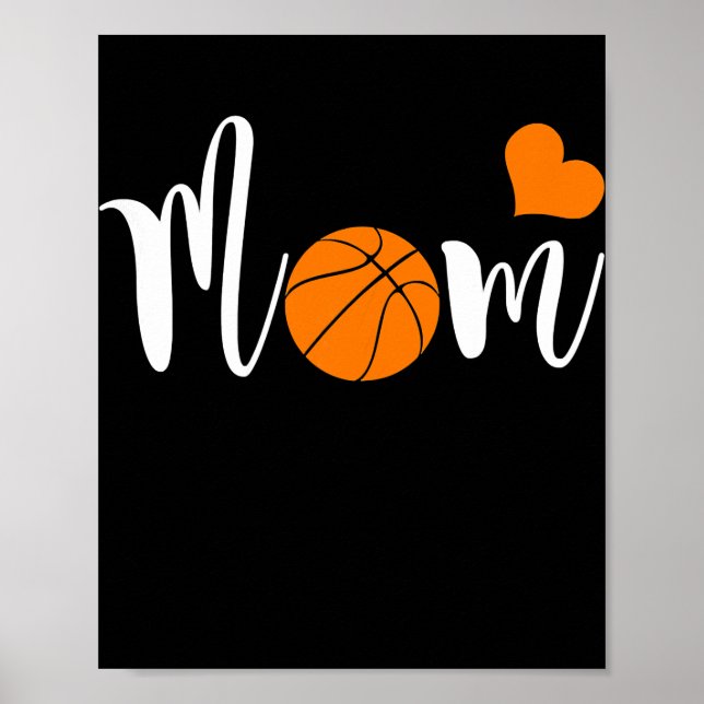 Póster Mamá de baloncesto ama a tu mamá (Frente)