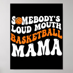 Póster Mama de Baloncesto de Boca Fuerte Retro Ondulado G