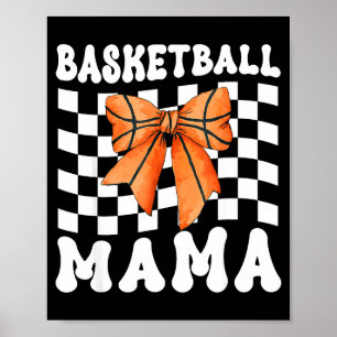 Póster Mamá de baloncesto lazo coqueto día de partido dep