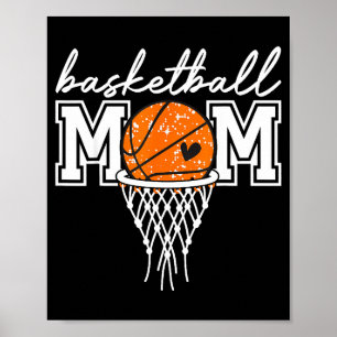 Póster Mamá de baloncesto retro mama divertida día de par