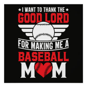 Póster Mamá de béisbol Madre de deportes del día del jueg