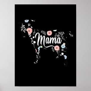 Póster Mamá de cabra floral ama amante abuela más