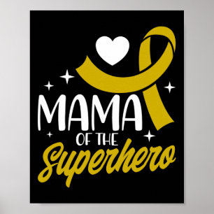 Póster Mamá De Cáncer Infantil De Una Cinta Superhéroe