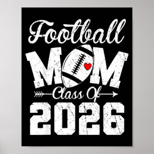 Póster Mamá de fútbol americano de último año divertida C