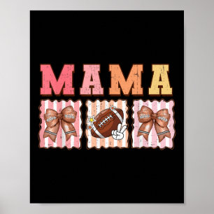 Póster Mamá de fútbol del día del juego de lazo coqueta l