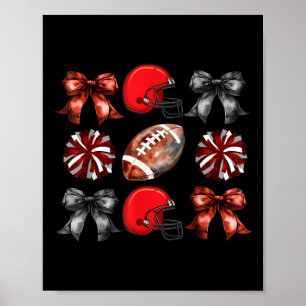 Póster Mamá de fútbol del equipo rojo día de juego y porr