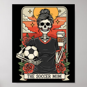 Póster Mamá de fútbol divertida de Halloween Tarjeta de T