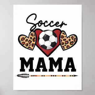 Póster Mamá de fútbol femenino Día de partido de fútbol f