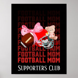 Póster MAMÁ DE FÚTBOL Lazo Coquette Texto Personalizado